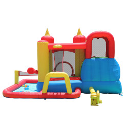 Dmuchany Duży ZAMEK WODNY trampolina HappyHop 2w1