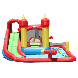 Dmuchany Duży ZAMEK WODNY trampolina HappyHop 2w1