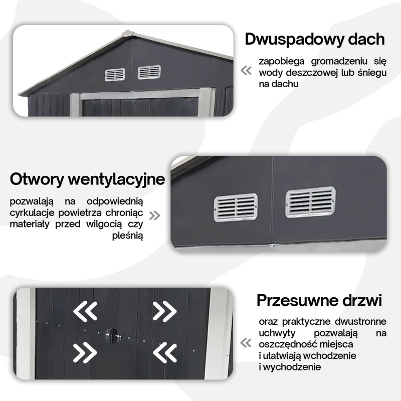 Stalowy domek narzędziowy 367x301x214 narzędziownia 11m2 blaszak