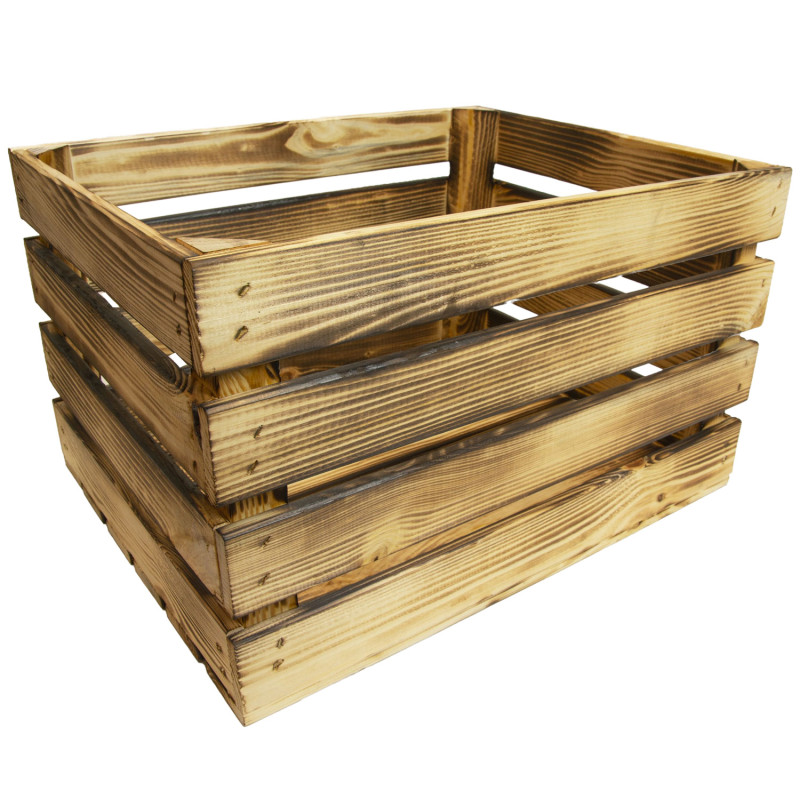 Skrzynka drewniana opalana dekoracyjna 50x40x30 cm