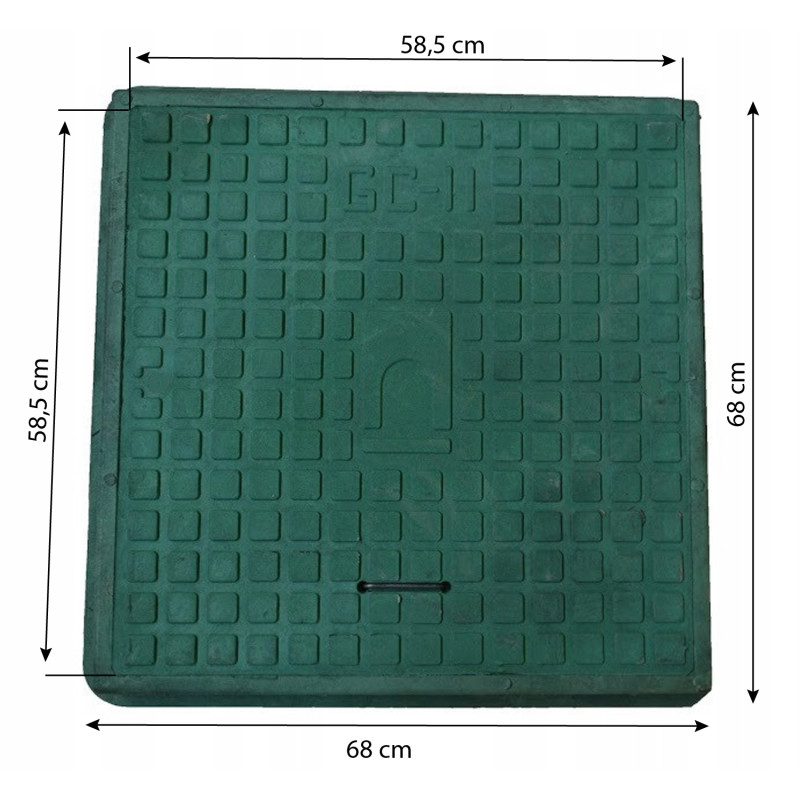 Pokrywa Kwadratowa Właz Szamba z Polimeru - Zielona