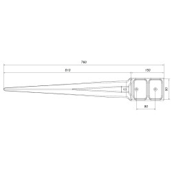 EKO - Kotwa stabilizacyjna 90x90 mm do domków drewnianych, konstrukcji, pergoli, słupów, płotów