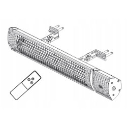 Promiennik Pluton Czarny Panel Grzewczy IR 2000W + Pilot ogrzewacz podwieszany