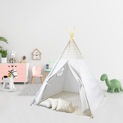 Szare Tipi PREMIUM Dla Dzieci W Gwiazdki Z Poduszkami