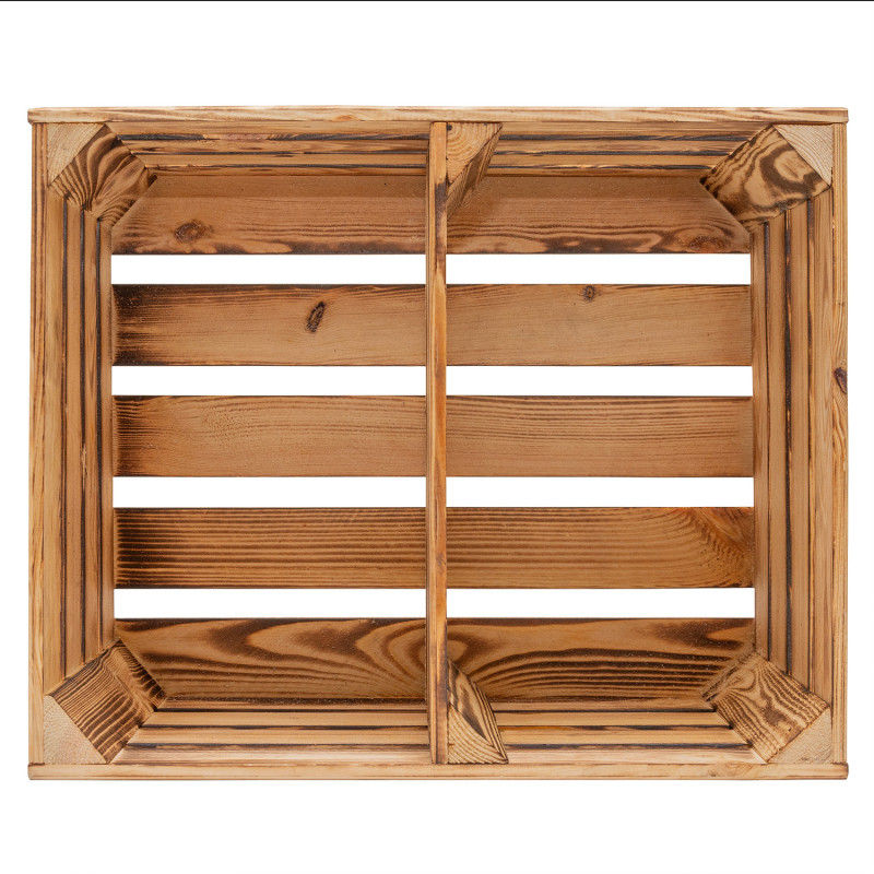 SKRZYNKA SZEROKA L OPALANA 50x40xH30CM Z PRZEGRODĄ