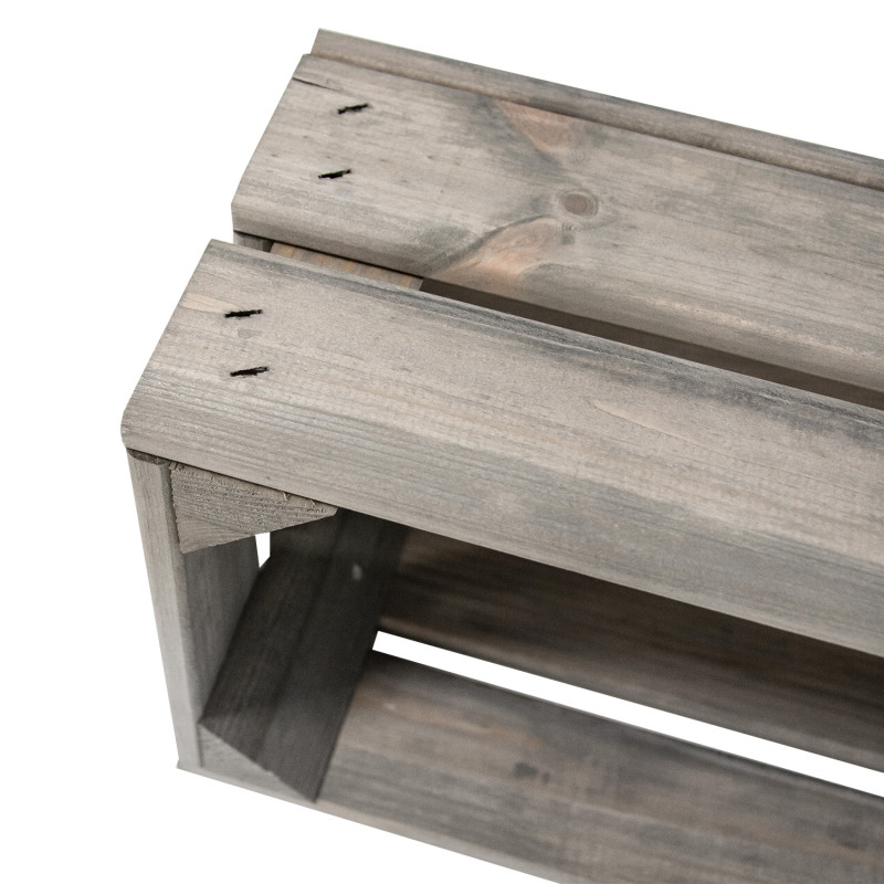 Skrzynka drewniana szara dekoracyjna 32x20x14 cm