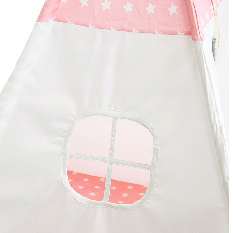 Różowe Tipi PREMIUM Dla Dzieci W Gwiazdki Z Poduszkami