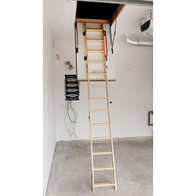 Drewniane schody strychowe NORDIC 130x80 H-305 86mm + Dodatkowa uszczelka