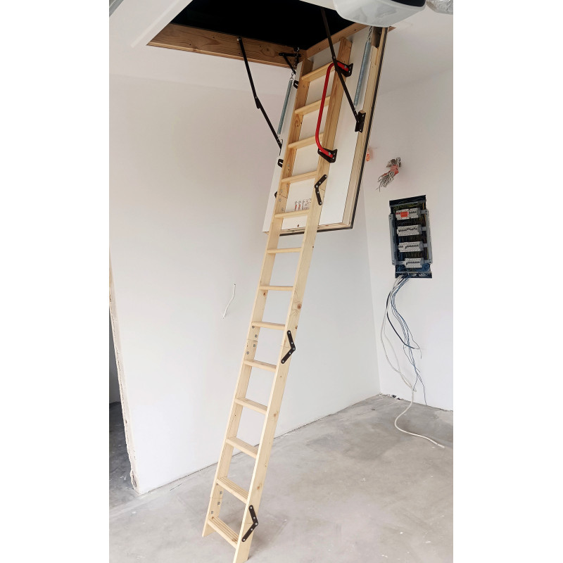 Drewniane schody strychowe NORDIC 130x80 H-305 86mm + Dodatkowa uszczelka