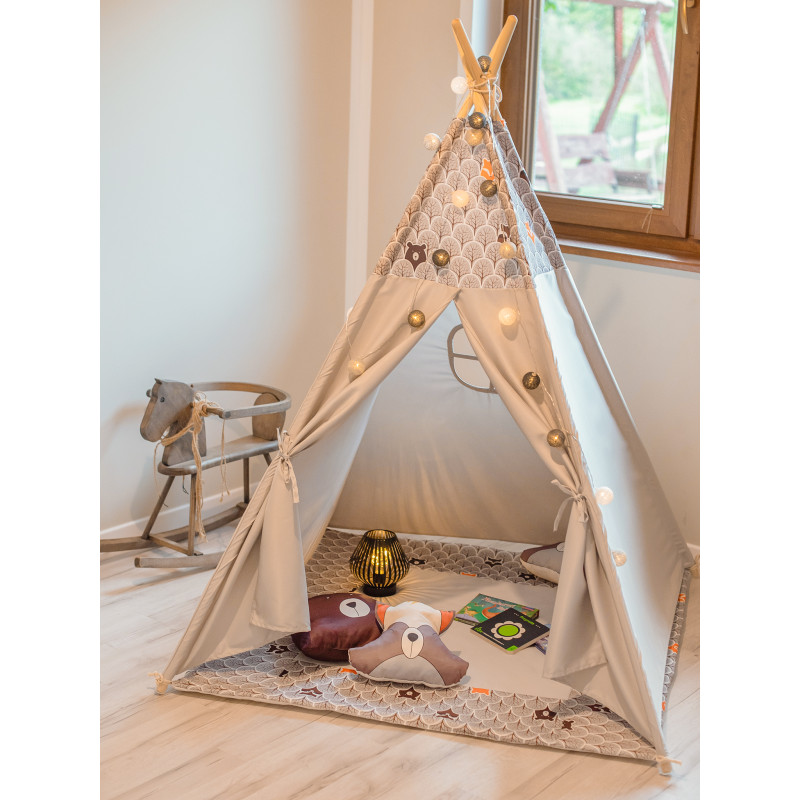 Szare Tipi PREMIUM Dla Dzieci Lisek Z Poduszkami