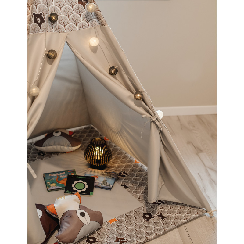 Szare Tipi PREMIUM Dla Dzieci Lisek Z Poduszkami