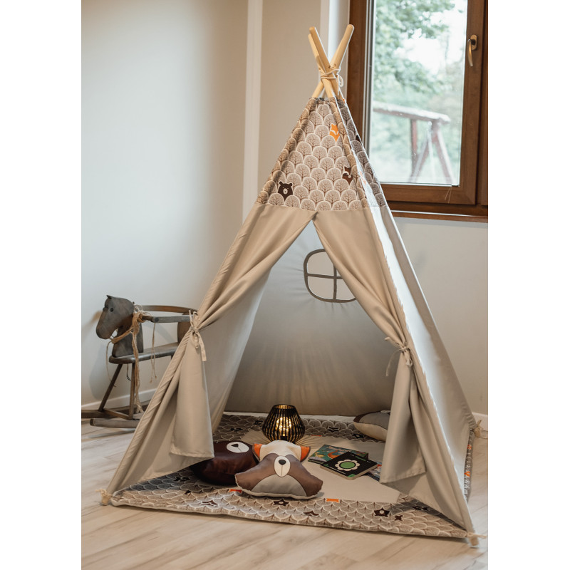 Szare Tipi PREMIUM Dla Dzieci Lisek Z Poduszkami
