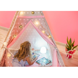Szaro-Różowe PREMIUM Tipi Królik Z Poduszkami