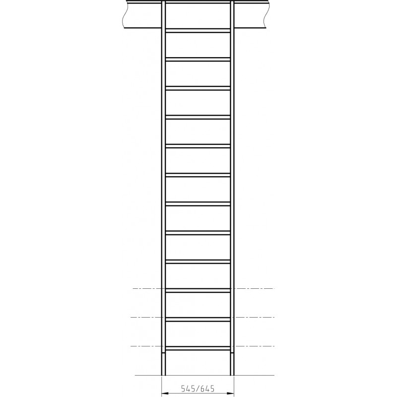 Drewniane schody młynarskie proste - "Kopenhaga 545"