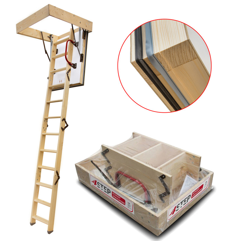 Drewniane Schody Strychowe NORDIC 86mm 90X70 + dodatkowa uszczelka