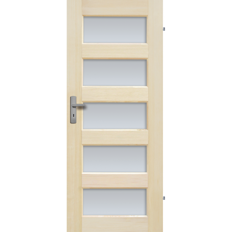  	Drzwi sosnowe, bezsęczne - "Istria" z 5 szybami - Seria Fog - Drzwi wewnętrzne drewniane "RADEX