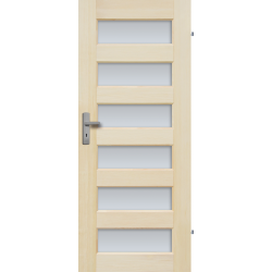  	Drzwi sosnowe, bezsęczne - "Manhattan" z 6 szybami - Seria Fog - Drzwi wewnętrzne drewniane "RADEX