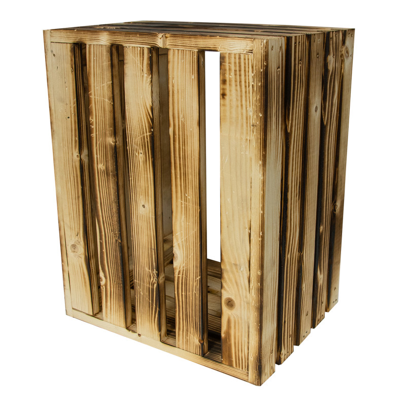 Skrzynka drewniana opalana PREMIUM dekoracyjna 50x40x30 cm