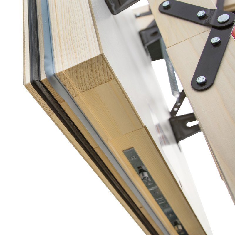 Drewniane schody strychowe NORDIC 130x60 H-305 86mm + Dodatkowa uszczelka