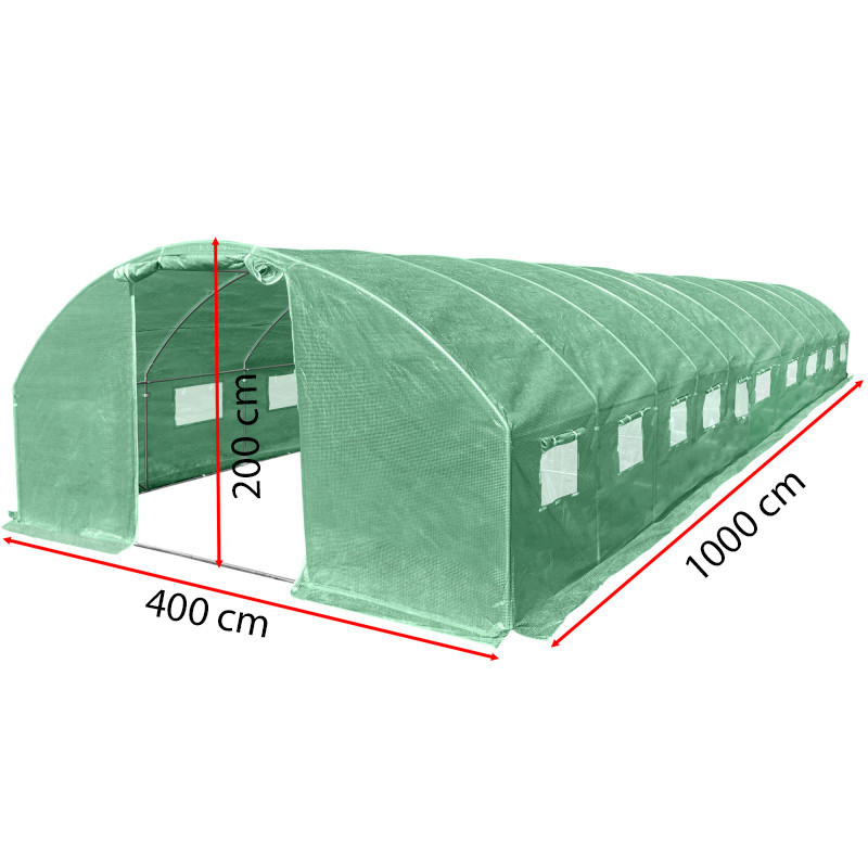 Tunel szklarniowy 40m2 PREMIUM green 4x10m 25mm
