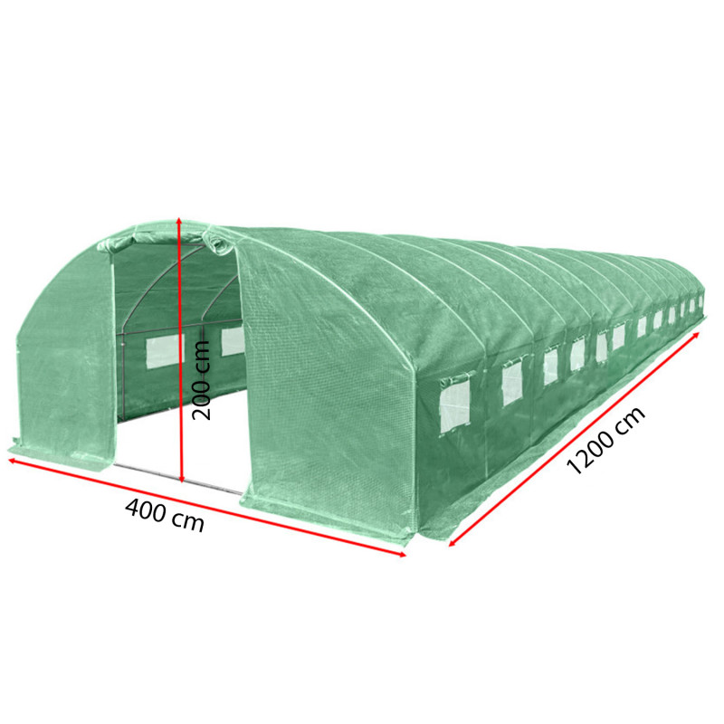 Tunel szklarniowy 48m2 PREMIUM green 4x12m 25mm