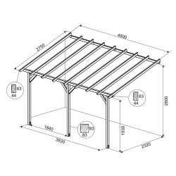 Pergola, zadaszenie tarasu, garaż - DUŻA