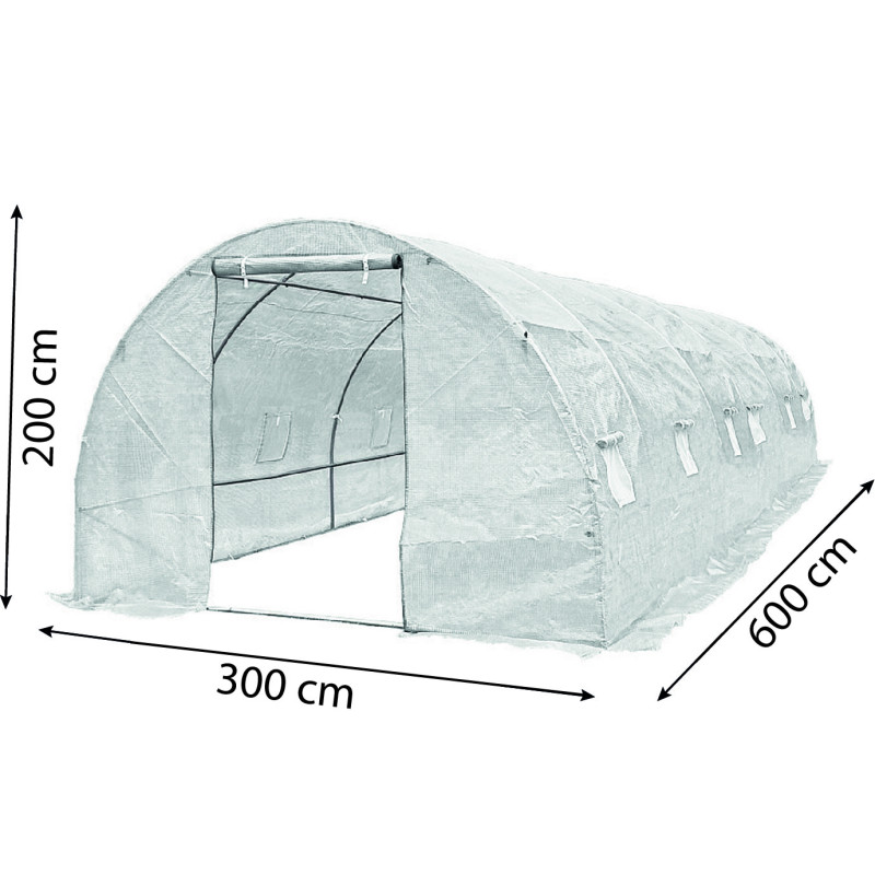 Tunel Szklarniowy 18m2 PREMIUM White 3x6m rurki 19mm
