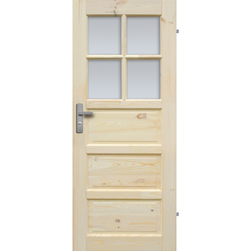 Drzwi sosnowe, sęczne - "Iława" wersja 4S- Seria Classic - Drzwi wewnętrzne drewniane "RADEX