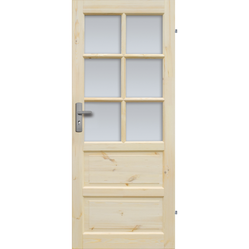 Drzwi sosnowe, sęczne - "Iława" wersja 6S - Seria Classic - Drzwi wewnętrzne drewniane "RADEX"