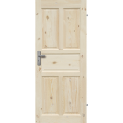 Drzwi sosnowe, seczne - "Londyn Lux" pelne - Seria Classic - Drzwi wewnetrzne drewniane "RADEX"