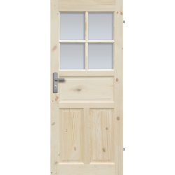 Drzwi sosnowe, seczne - "Londyn Lux" wersja 4S- Seria Classic - Drzwi wewnetrzne drewniane "RADEX