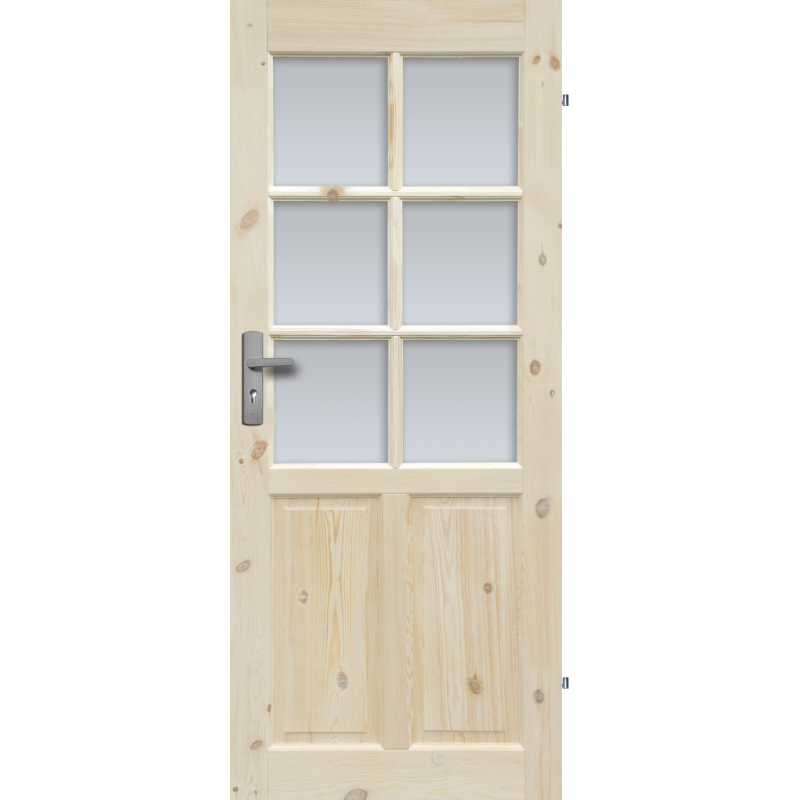 Drzwi sosnowe, sęczne - "Londyn Lux" wersja 6S - Seria Classic - Drzwi wewnętrzne drewniane "RADEX"