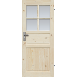 Drzwi sosnowe, seczne - "Normandia" wersja 4S- Seria Classic - Drzwi wewnetrzne drewniane "RADEX