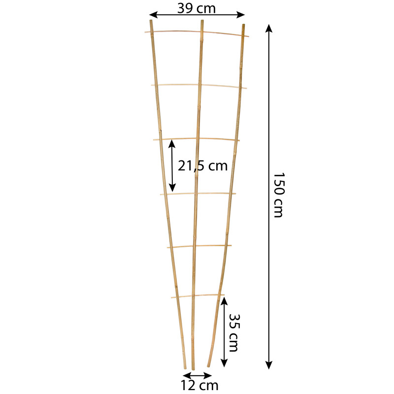 Drabinka bambusowa 150 cm potrójna podpora do roślin drabinka