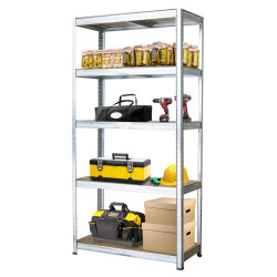 Regał metalowy magazynowy 180x90x45 cm ocynkowany 2w1 garażowy do piwnicy 175 kg