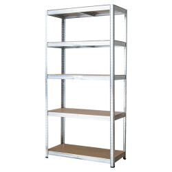 Regał metalowy magazynowy 220x110x45 cm ocynkowany 2w1 garażowy do piwnicy 175 kg