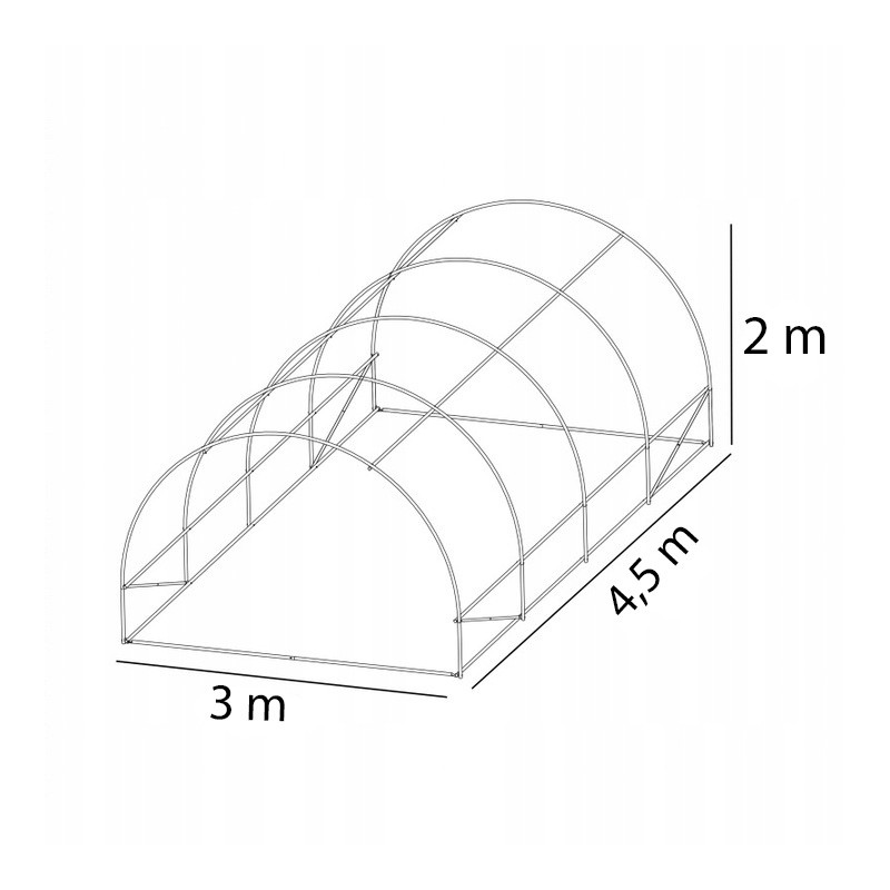 Tunel Szklarniowy 13,5m2 Green 3x4,5m rurki 19mm
