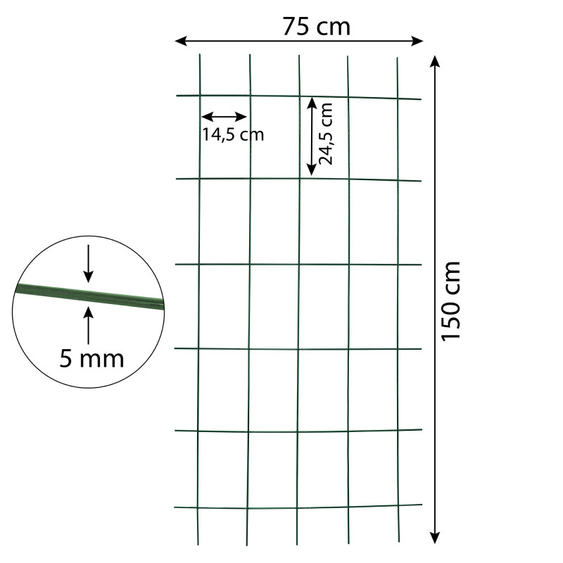Podpora do Roślin Krata Zielona 150x75cm