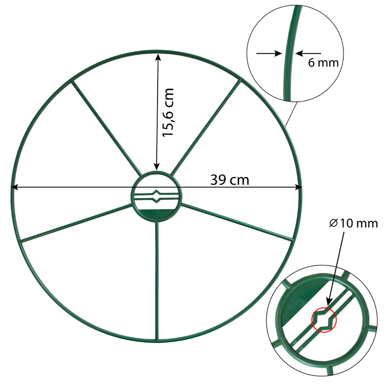 Zestaw Pierścieni do podpierania roślin 39cm zestaw 3szt.