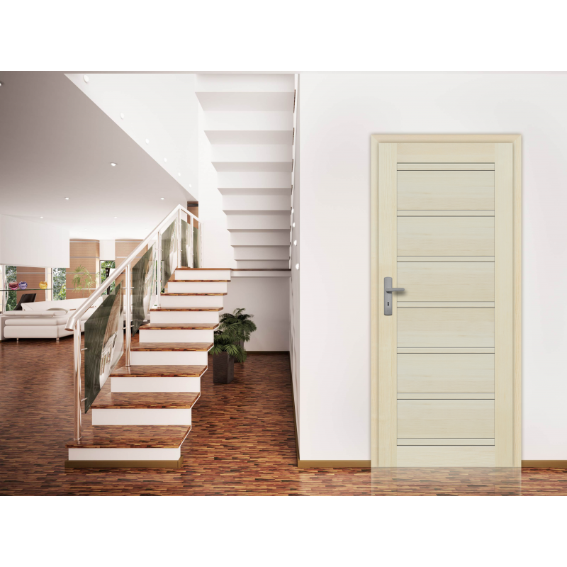 Drzwi sosnowe, bezsęczne - "Roma" pełne - aranżacja