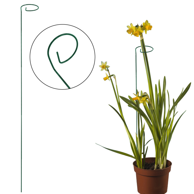 Podpora do roślin z oczkiem 110 cm zielona metalowa