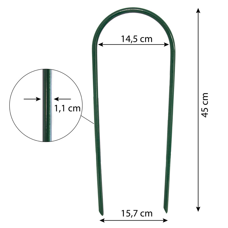 Łuk do podpierania roślin 45 cm metalowy zielony