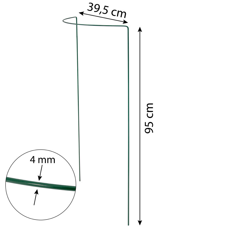 Metalowa podpora do roślin półkole 95 cm