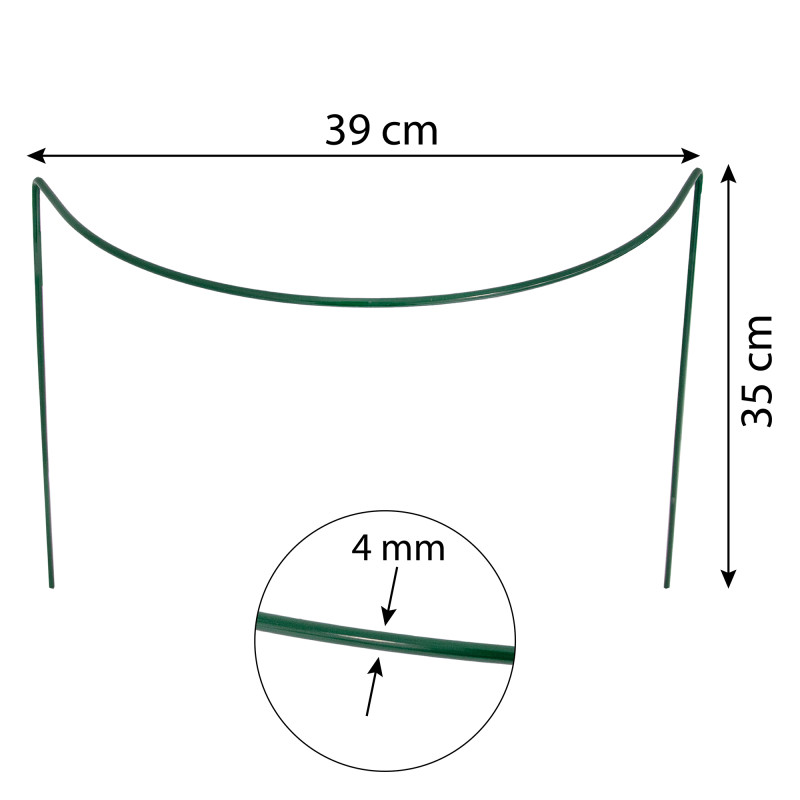 Metalowa podpora do roślin półkole 35 cm zestaw 2szt.
