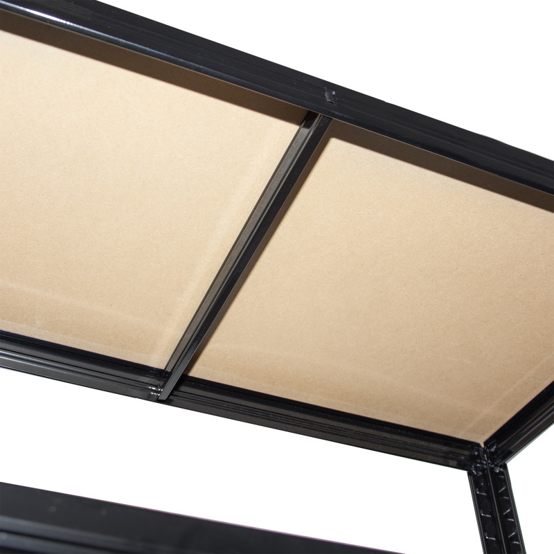 Regał metalowy magazynowy 180x90x40 cm czarny 2w1 garażowy do piwnicy 175 kg