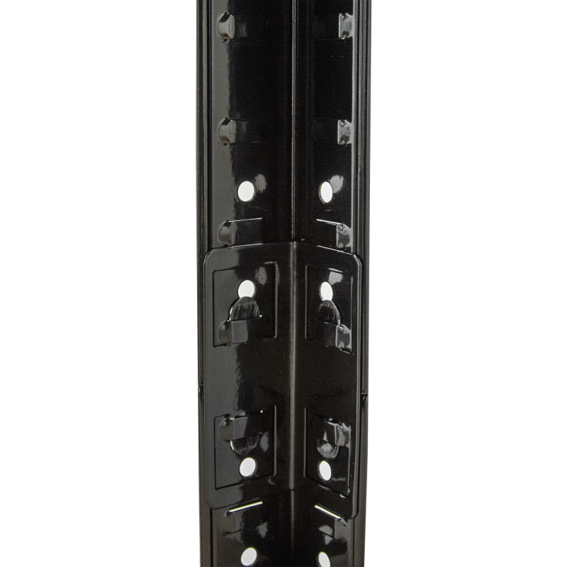 Regał metalowy magazynowy 180x90x40 cm czarny 2w1 garażowy do piwnicy 175 kg