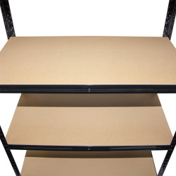 Regał metalowy magazynowy 220x110x45 cm czarny 2w1 garażowy do piwnicy 175 kg