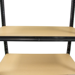Regał metalowy magazynowy 220x110x45 cm czarny 2w1 garażowy do piwnicy 175 kg