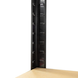 Regał metalowy magazynowy 220x110x45 cm czarny 2w1 garażowy do piwnicy 175 kg