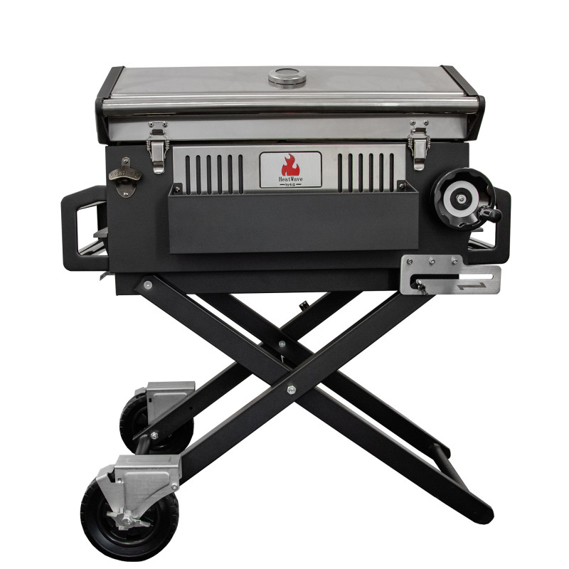 Duży Grill węglowy LUX 139X57X100 cm PREMIUM stalowy z żeliwnym rusztem